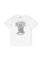 GANNI Basic Jersey Leopard Relaxed T-Shirt Leopard - hvittrad.no