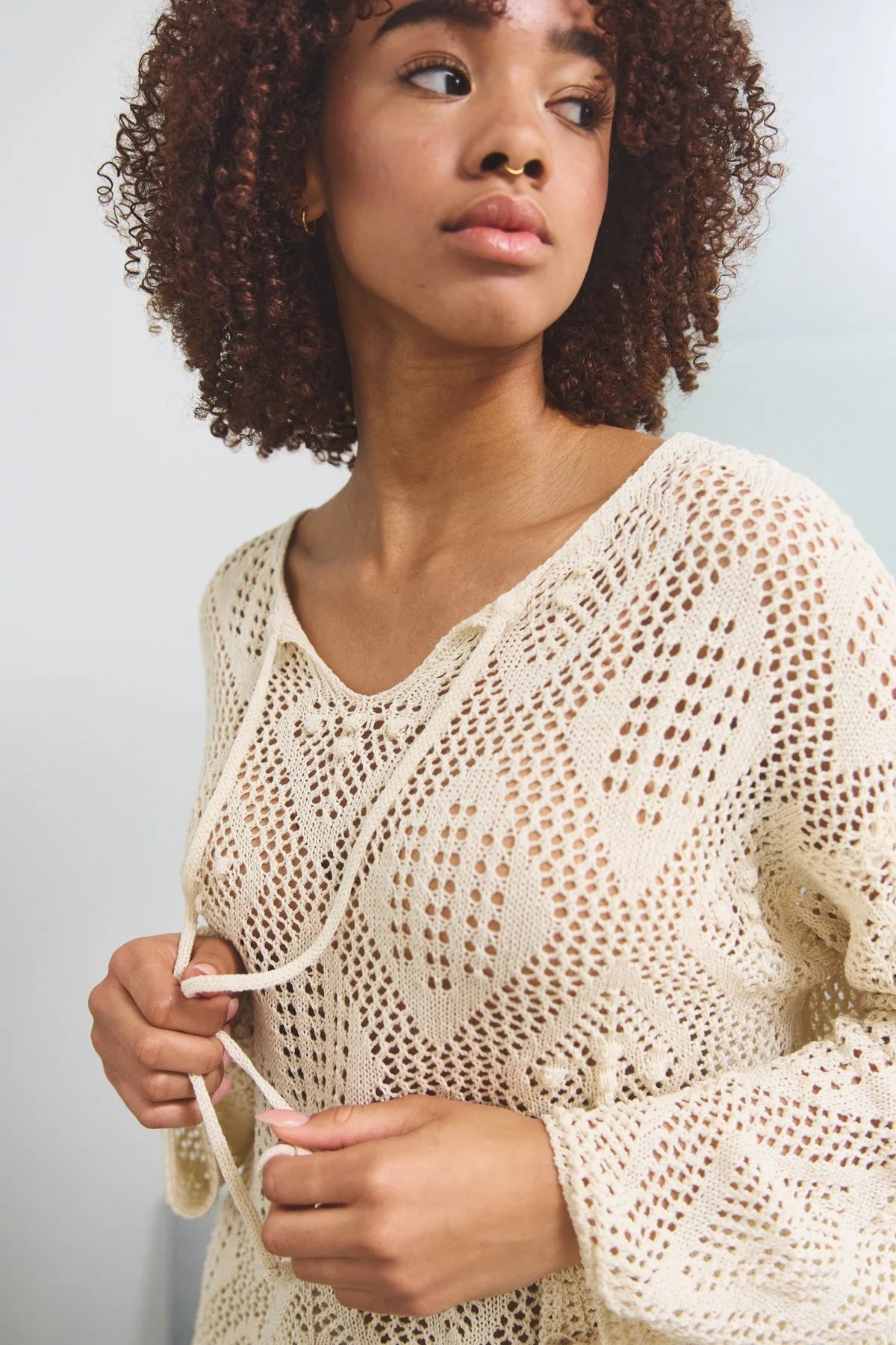 Noella Seattle Sweater Off White - hvittrad.no