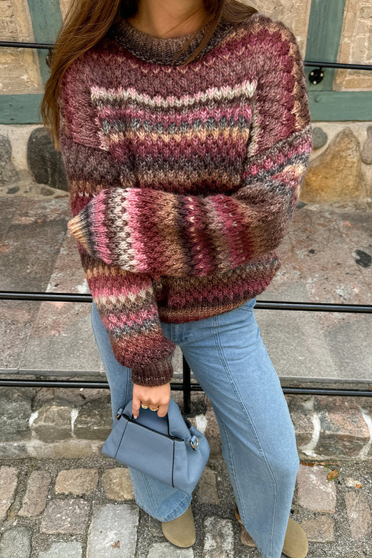 Noella Gio Knit Sweater Rust Mix - hvittrad.no