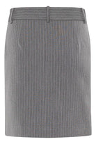 Gestuz JoelleGZ Mel Pinstripe MW Skirt Grey Pinstripe - hvittrad.no