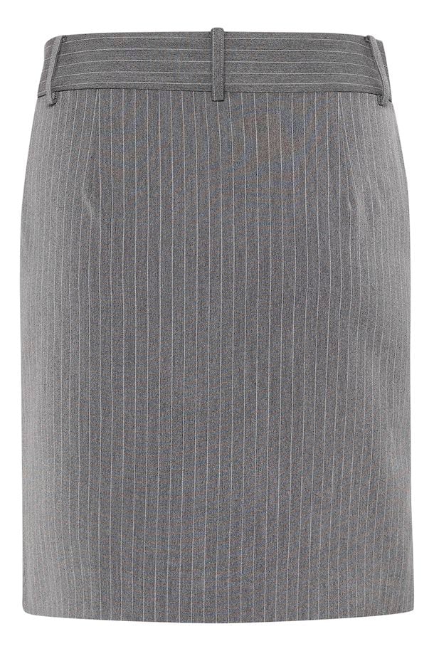 Gestuz JoelleGZ Mel Pinstripe MW Skirt Grey Pinstripe - hvittrad.no