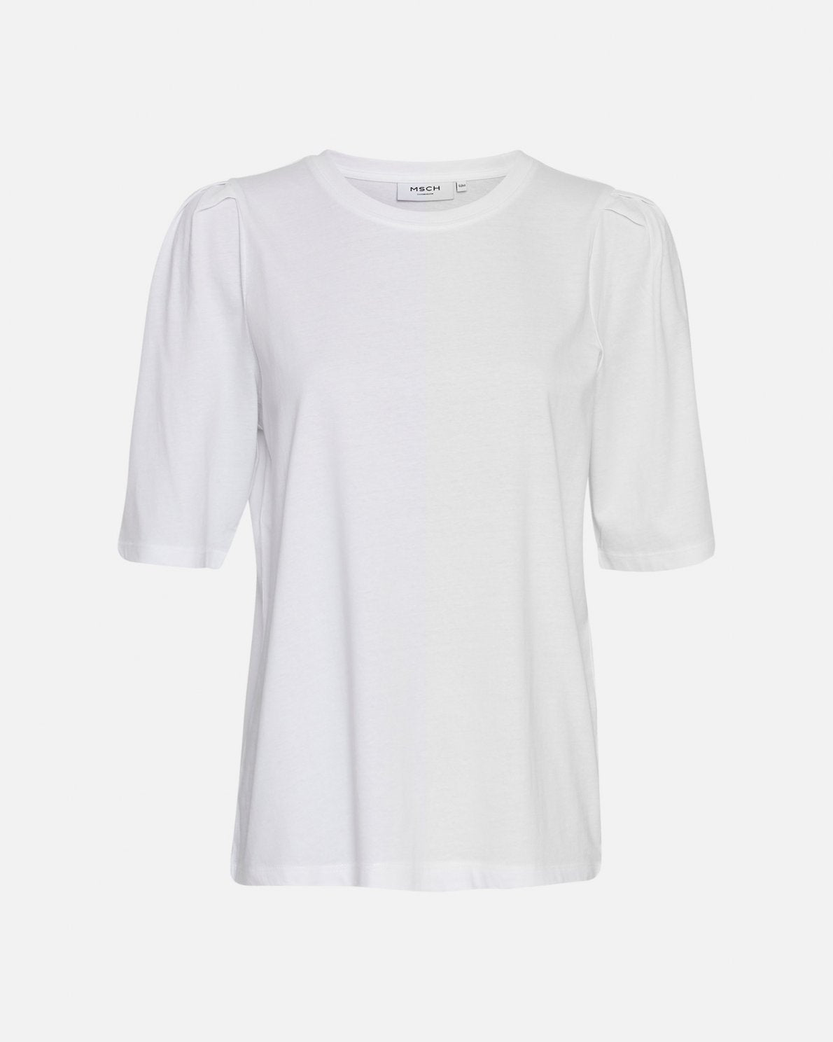 MSCH Copenhagen Begitta Organic Puff Tee Bright White - hvittrad.no