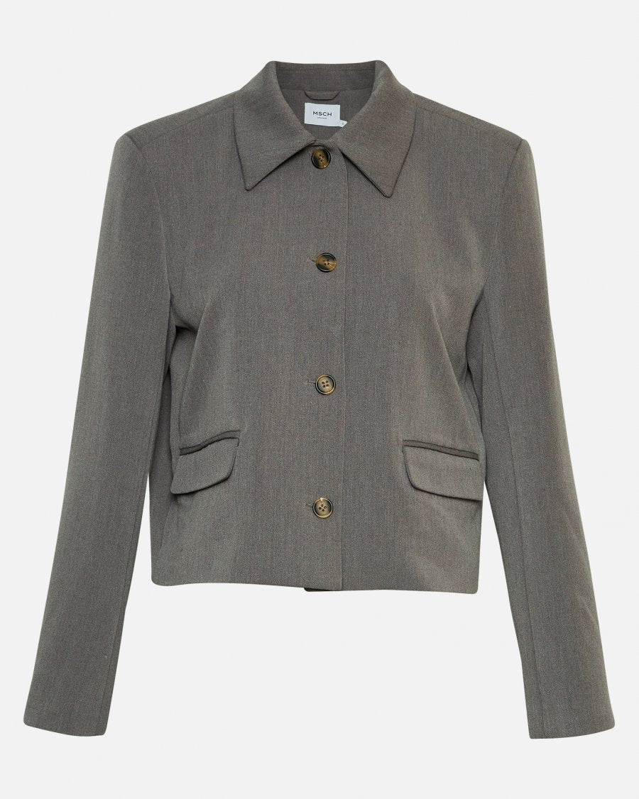 Moss Copenhagen Henrika Blazer Grey Melange - hvittrad.no