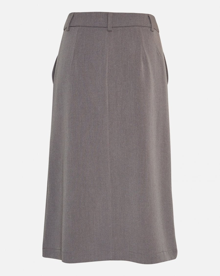 Moss Copenhagen Henrika Skirt Grey Melange - hvittrad.no