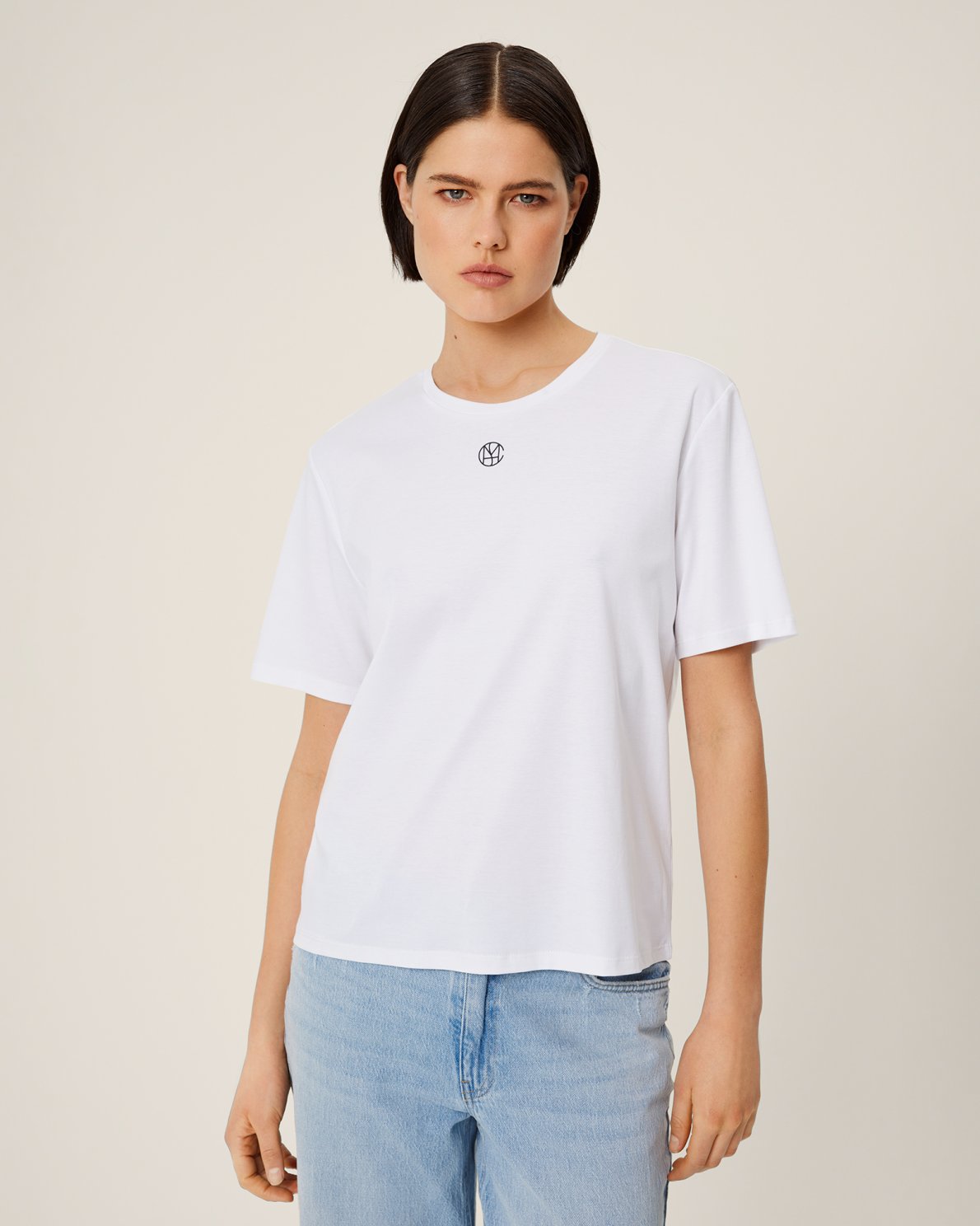 MSCH Copenhagen Melea Icon Tee White/Black - hvittrad.no