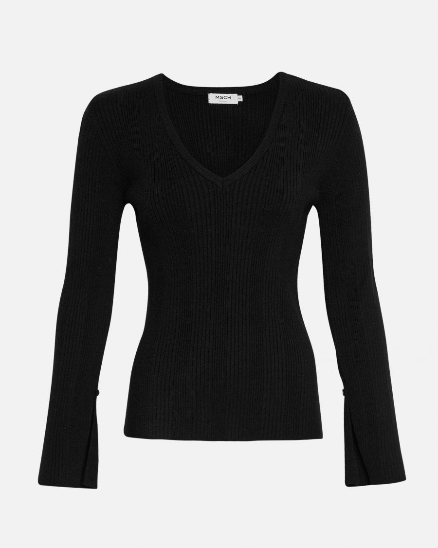 MSCH Copenhagen Vendela Rachelle V Pullover Black - hvittrad.no