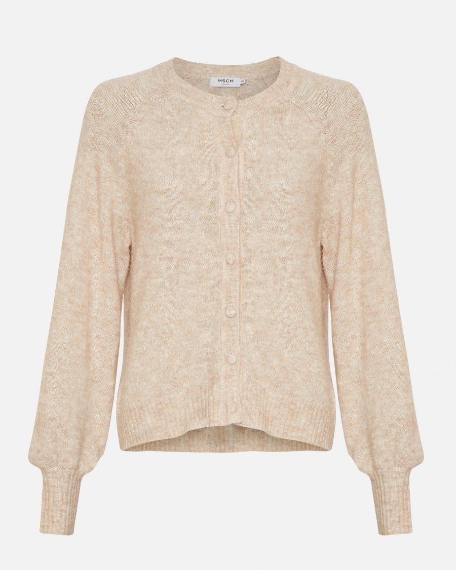 Moss Copenhagen Zasha Hope Cardigan Oatmeal Melange - hvittrad.no