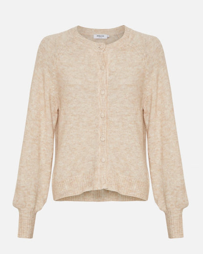 Moss Copenhagen Zasha Hope Cardigan Oatmeal Melange - hvittrad.no