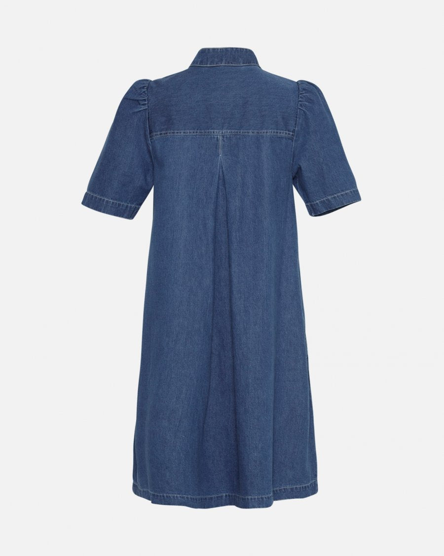 MSCH Copenhagen Shayla SS Shirt Dress Mid Blue Wash - hvittrad.no