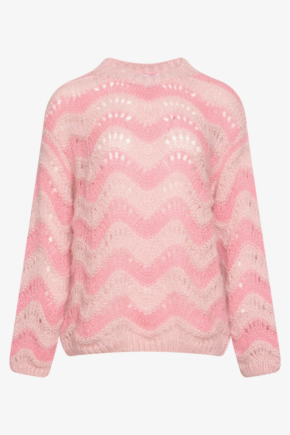 Noella Panama Knit Jumper Rose/Cream - hvittrad.no