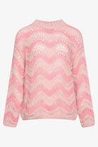 Noella Panama Knit Jumper Rose/Cream - hvittrad.no