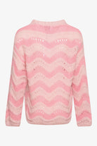 Noella Panama Knit Jumper Rose/Cream - hvittrad.no